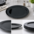 Thumbnail image #4 for CFS Brands Dallas Ware® 4350003 10.2-Inch Round Black Melamine Dinner Plate with Reinforced Rim and Foot Case of 48