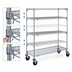Thumbnail image #3 for Metro Super Erecta Super Adjustable Wire Stem Caster Cart with 4 Shelves, Chrome, 48 x 21 x 67-7/8 Inches