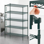 Thumbnail image #4 for Metro Super Erecta 5A547K3 Super Adjustable 5-Shelf Starter Wire Shelving Unit, 42W x 24D x 74H, Green Epoxy-Coated