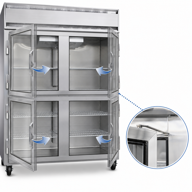 Product image #3 for Continental Refrigerator 2FENSAGDHD Extra-Wide 50 cu. ft. Two-Section Reach-In Freezer with Half-Height Glass Doors