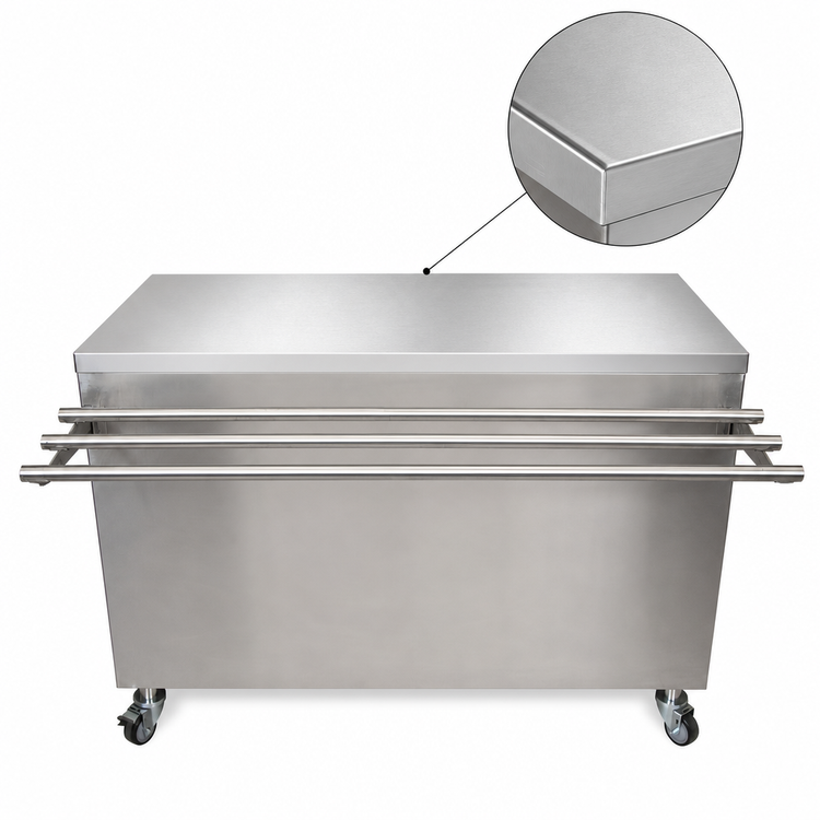 Product image #3 for BK Resources 72-Inch Stainless Steel Solid Top Serving Counter with 12-1/2-Inch Tray Shelf
