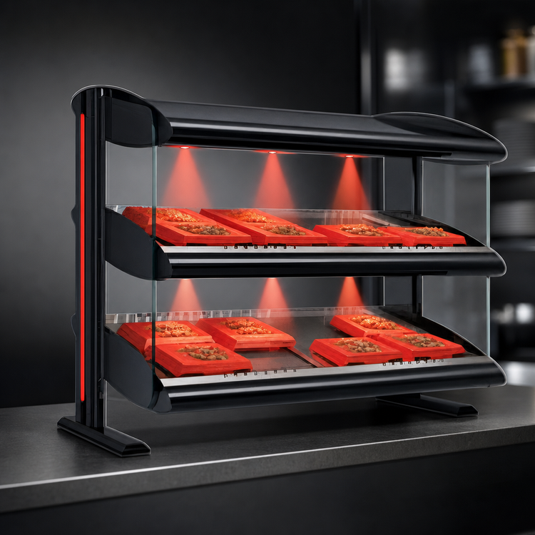 Product image #3 for Hatco Spot On Slant Dual Shelf Countertop Heated Zone Merchandiser Warmer, 58-Inch Wide