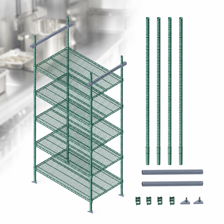 Product image #3 for Quantum TTK-C21PX 21-Inch Intermediate Track Shelving Kit with 86-Inch Posts