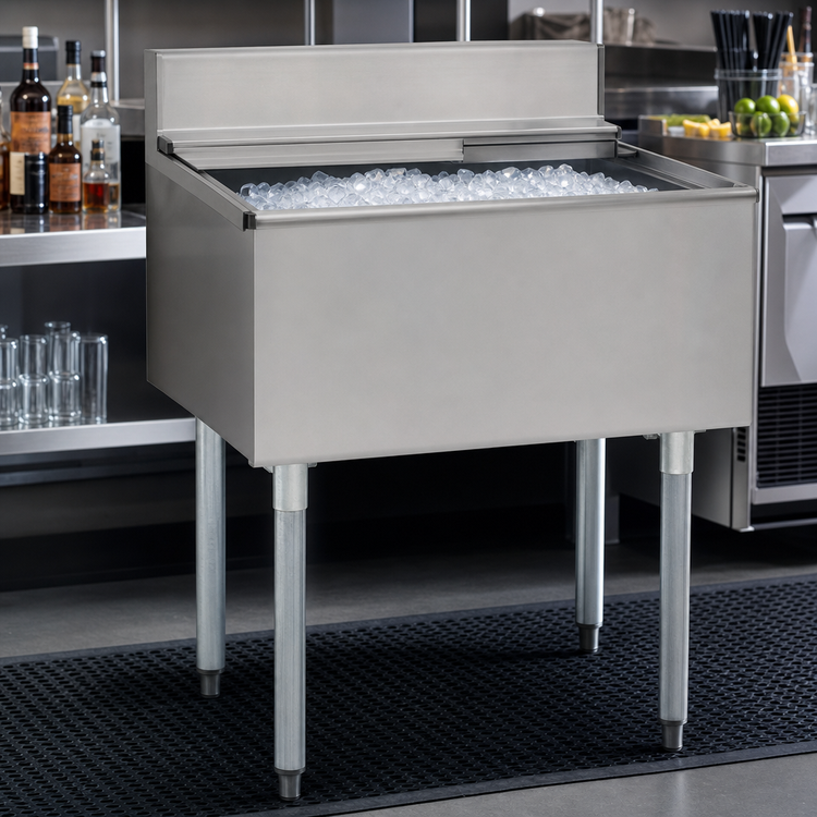 Product image #3 for Eagle Group 2200 Series Underbar Ice Bin/Cocktail Unit with Sliding Cover, 36 Inch W x 24 Inch D, 201 lb. Capacity
