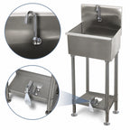 Thumbnail image #3 for Advance Tabco WSS-14-21FV-FM Freestanding Toe-Push Service Sink, 18-Inch Wide, 12-Inch Deep, 304 Stainless Steel, 8-1/2-Inch Backsplash