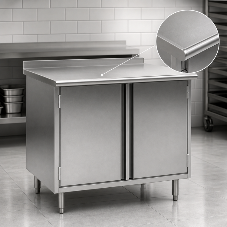 Product image #3 for Spec-Master Stainless Steel Cabinet Base Work Table with Hinged Doors, 36 x 24 Inches