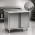 Thumbnail image #3 for Spec-Master Stainless Steel Cabinet Base Work Table with Hinged Doors, 36 x 24 Inches
