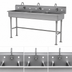 Thumbnail image #3 for Advance Tabco 3-Station Freestanding Hand Wash Sink with Splash-Mount Faucet Provision