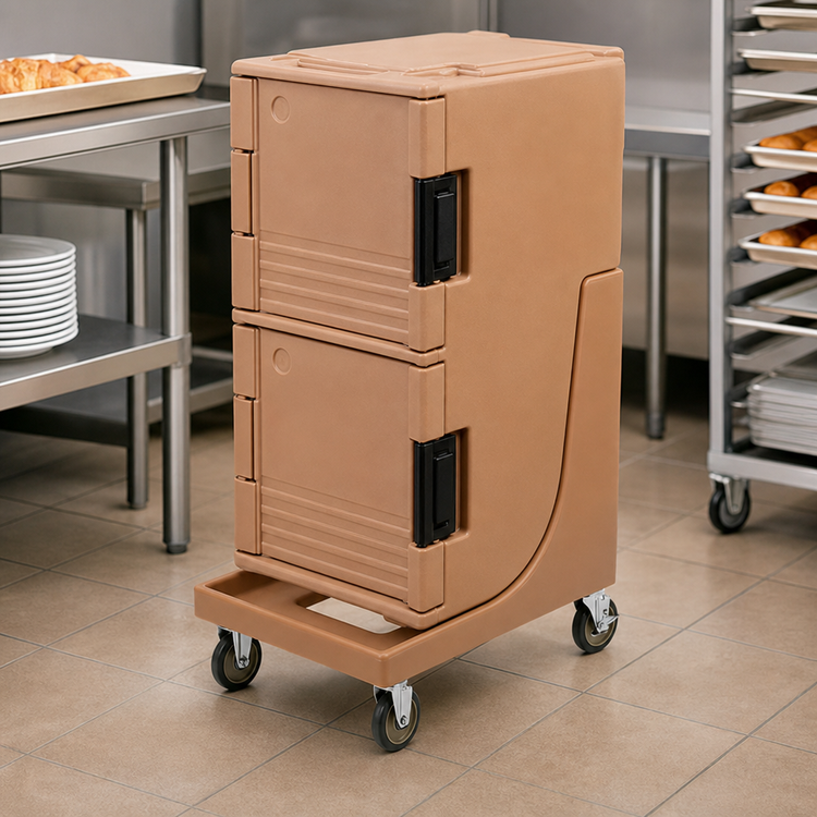 Product image #4 for Cambro Camdolly Tray and Sheet Pan Camcarrier Dolly with Handle, Coffee Beige, 350 lb Capacity