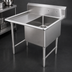 Thumbnail image #3 for John Boos B Series 1-Compartment 16 Gauge Stainless Steel Sink with Left Drainboard