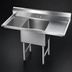 Thumbnail image #3 for Advance Tabco Special Value Series 1-Compartment Fabricated Sink with Left and Right 18-Inch Drainboards, 16-Gauge 304 Stainless Steel