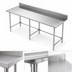 Thumbnail image #3 for 108-Inch x 24-Inch Stainless Steel Underbar Work Table with 5-Inch Backsplash