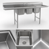 Thumbnail image #3 for Eagle 414 Series Three-Compartment Coved-Corner Sink - 126 Inches Wide with Dual 24-Inch Drainboards