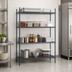 Thumbnail image #3 for Mixrite 36-Inch W x 18-Inch D 4-Shelf Epoxy Wire Shelving Unit with 74-Inch Posts, Slate Gray
