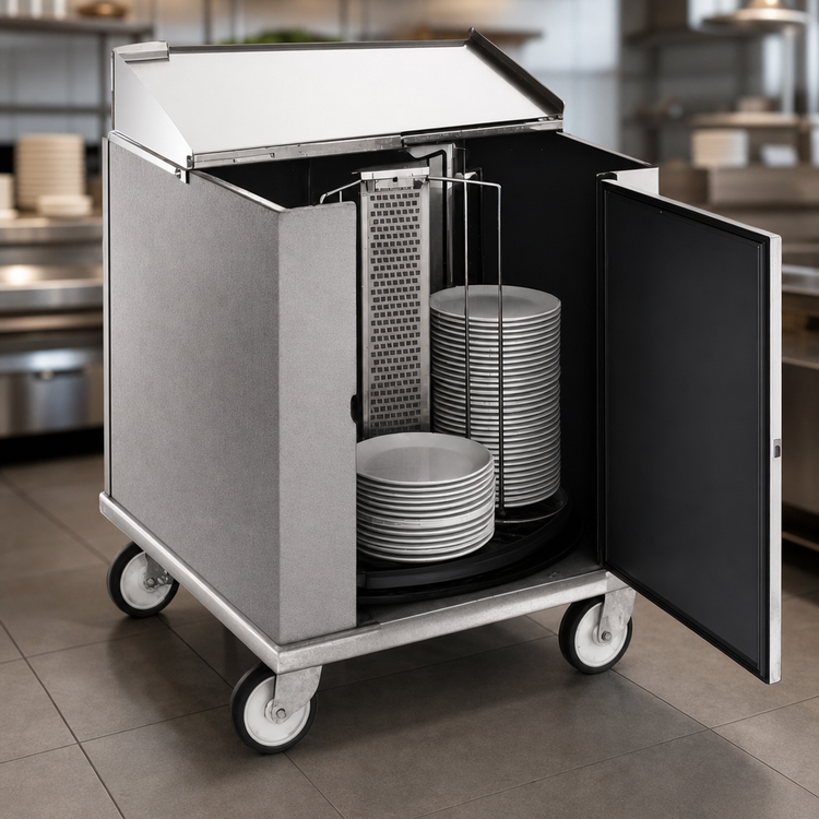Product image #3 for Carter-Hoffmann CD260 Unheated Enclosed Rotary Dish Storage Cart, 252 Plate Capacity, 12-Inch Max Plates
