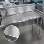 Thumbnail image #3 for Steel Works Stainless SWCDT-72R 72 x 30 Inch Left-to-Right Clean Dish Table, 16-Gauge 304 Stainless Steel, 9-Inch Splash