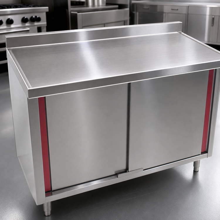 Product image #3 for Spec-Master Marine Series Stainless Steel Enclosed Work Table, Cabinet Base with Hinged Doors, 72 x 30 Inches