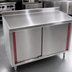 Thumbnail image #3 for Spec-Master Marine Series Stainless Steel Enclosed Work Table, Cabinet Base with Hinged Doors, 72 x 30 Inches