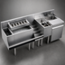 Thumbnail image #3 for Krowne Royal Series 74-Inch Stainless Steel Underbar Workstation with Elixir Well, Ice Bin, Liquor, Tool Caddy, and Dump Sink
