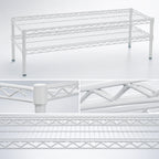 Thumbnail image #3 for Eagle Group QuadTruss HDFCM1442W 2-Tier Front Case Wire Shelving Unit, 42 x 14 x 14 Inches, White Epoxy Finish