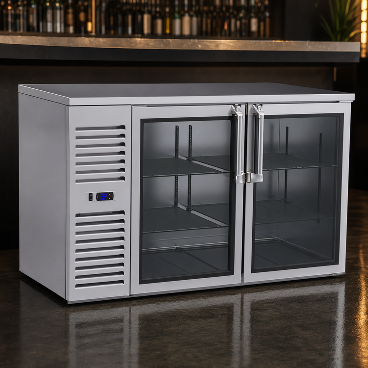 Product image #3 for Krowne 60-Inch Two-Section Refrigerated Back Bar Storage Cabinet with Solid Swing Doors