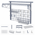 Thumbnail image #3 for Quantum SGK-401836-2GY Medium-Duty Wall-Mounted Storage Grid Starter Kit with Shelf, Basket, and Holders