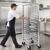 Thumbnail image #3 for Panco Mobile Full-Height Open-Side Stainless Steel Utility Rack for 12 x 20 Pans, 18-Pan Capacity