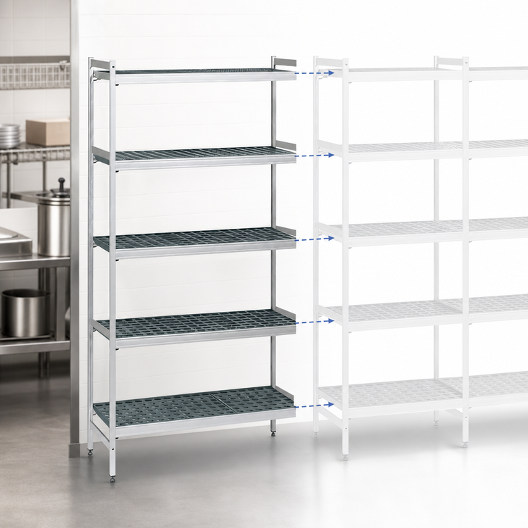 Product image #3 for Fermostock 5-Tier Starter Shelving Unit with Removable Polymer Inserts, 31 x 18 x 83 Inches