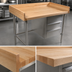Thumbnail image #3 for John Boos 48-Inch x 30-Inch Baker's Table with 1-3/4-Inch Maple Top, 4-Inch Coved Riser, and 3 Drawers