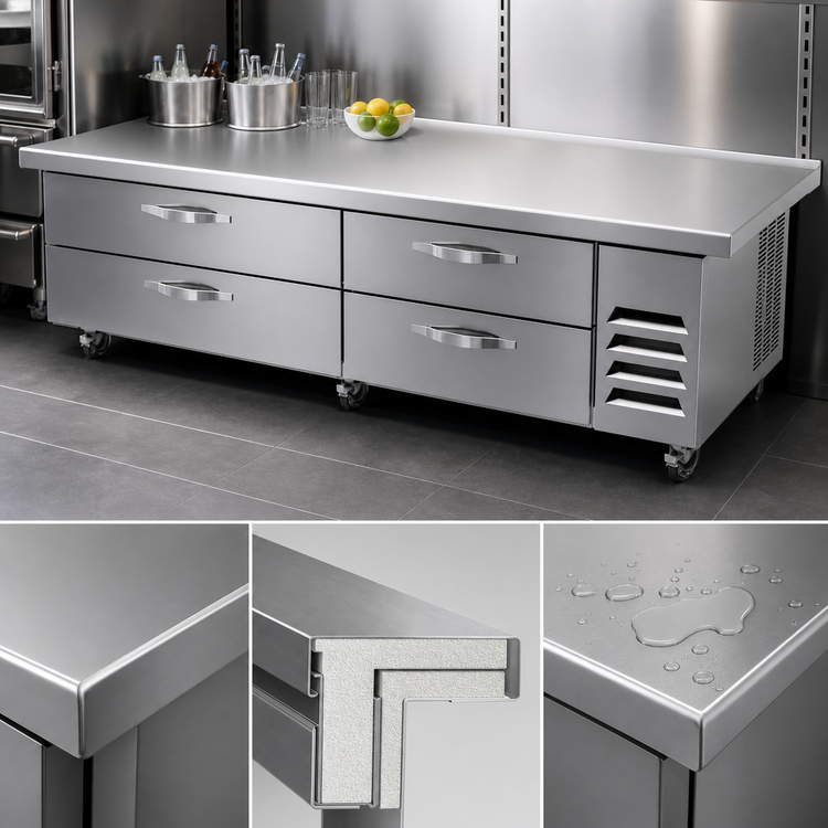 Product image #3 for Beverage-Air Chef Base Freezer with Extended Top, 4 Drawers, 89-Inch Wide