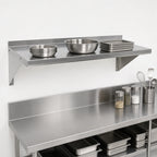 Thumbnail image #3 for BK Resources BKWSE-1672 430 Stainless Steel Wall-Mounted Shelf, 72 x 16 Inches, 18-Gauge, 1-1/2-Inch Rear Up-Turn