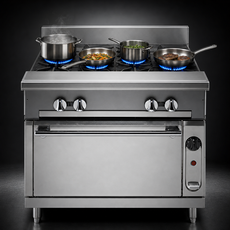 Product image #3 for Vulcan V Series 24-Inch Heavy Duty Gas Range with 4 Open Burners and Storage Cabinet Base