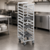 Thumbnail image #3 for Channel T440A3 Trapezoidal Aluminum Cafeteria Tray Rack with 5-Inch Swivel Stem Casters