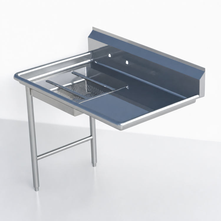 Product image #3 for Sapphire Manufacturing SMUDT-48L Undercounter Left-to-Right Soiled Dish Table with Left Sink, 48" x 30"