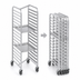 Thumbnail image #4 for Channel Mobile Stainless Steel Nesting End-Load Bun Pan Rack, 36-Inch High, 9-Pan Capacity