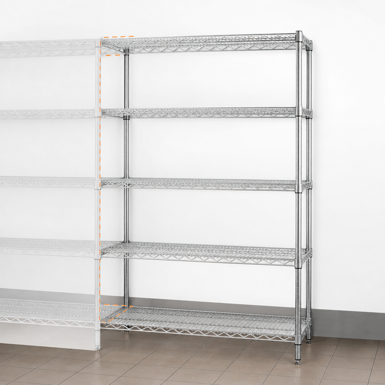 Product image #3 for 5-Tier Add-On Wire Shelving Unit, 30W x 18D x 86H, Zinc Finish