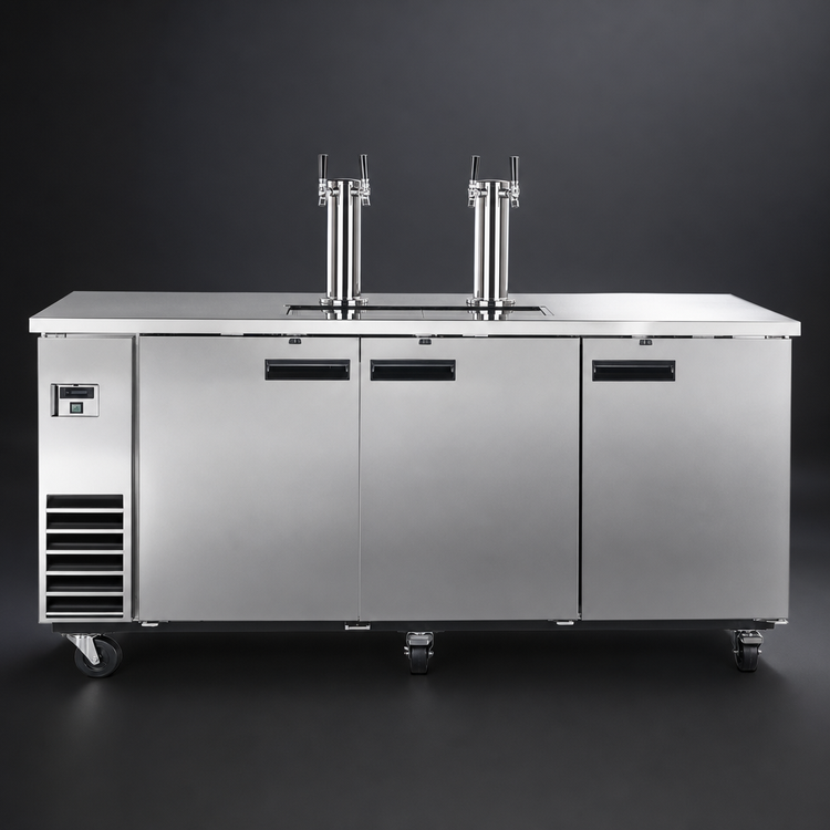 Product image #3 for Maxx Cold X-Series Three-Section Keg Cooler with Dual Towers and Dual Faucets