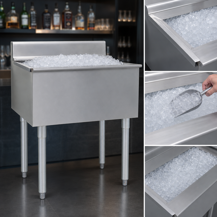 Product image #3 for Eagle Group 2200 Series 36-Inch Underbar Ice Bin/Cocktail Unit, 101 lb Capacity