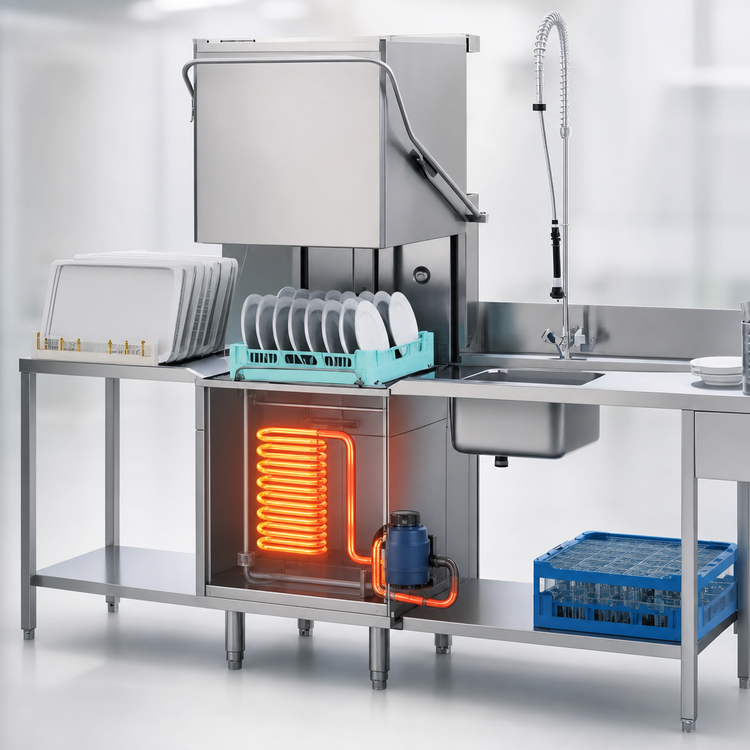 Product image #3 for Lamber L21EKDPS High-Temp Pass-Through Door-Type Dishwasher with Drain Pump