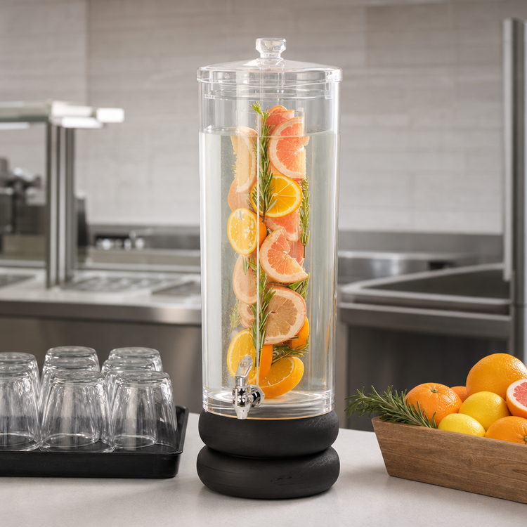 Product image #3 for Brooklyn Round Single 3 Gallon Infusion Beverage Dispenser with Crystal Clear Polycarbonate Chamber
