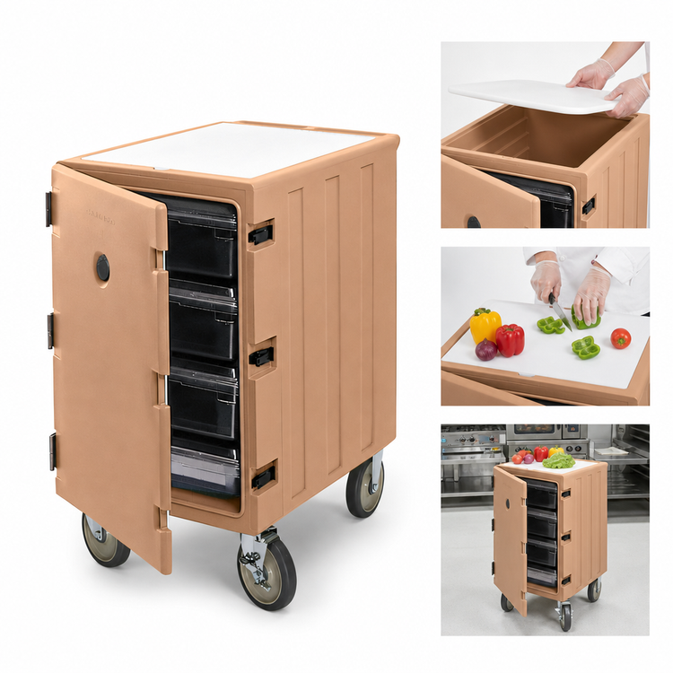 Product image #4 for Cambro Camcart Insulated Food Storage Box Cart with Removable Cutting Board, Holds 18 x 26 Inch Boxes
