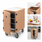 Thumbnail image #4 for Cambro Camcart® 1826LBC157 Insulated Food Storage Box Cart with Removable Cutting Board, 18 x 26-Inch, 13 Supports
