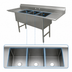 Thumbnail image #3 for Advance Tabco FC-3-3024-30RL 3-Compartment Fabricated Sink with Dual 30-Inch Drainboards
