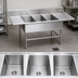 Thumbnail image #3 for Advance Tabco Regaline K7-3-3030-24RL Super Size 3-Compartment Sink with Left & Right-Hand Drainboards