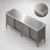 Thumbnail image #3 for John Boos 120 Inch x 30 Inch Stainless Steel Enclosed Work Table Cabinet Base with Sliding Doors