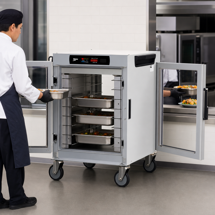 Product image #4 for Metro HotBlox™ Wide 8-Pan Pass-Thru Insulated Holding Cabinet with Digital Touchscreen and Clear Doors