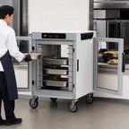 Thumbnail image #4 for Metro HotBlox™ HBCW8-DCPC-M Mobile 8-Pan Pass-Thru Insulated Holding Cabinet with Digital Touchscreen and Clear Doors