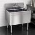 Thumbnail image #3 for Glastender Two-Compartment Underbar Sink Unit with Backsplash-Mounted Faucet, 24 x 19 Inches, Stainless Steel