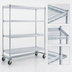 Thumbnail image #3 for EAGLEbrite 4-Tier 60 x 24 Inch Wire Dolly Truck with Zinc Finish and Poly Swivel/Brake Casters