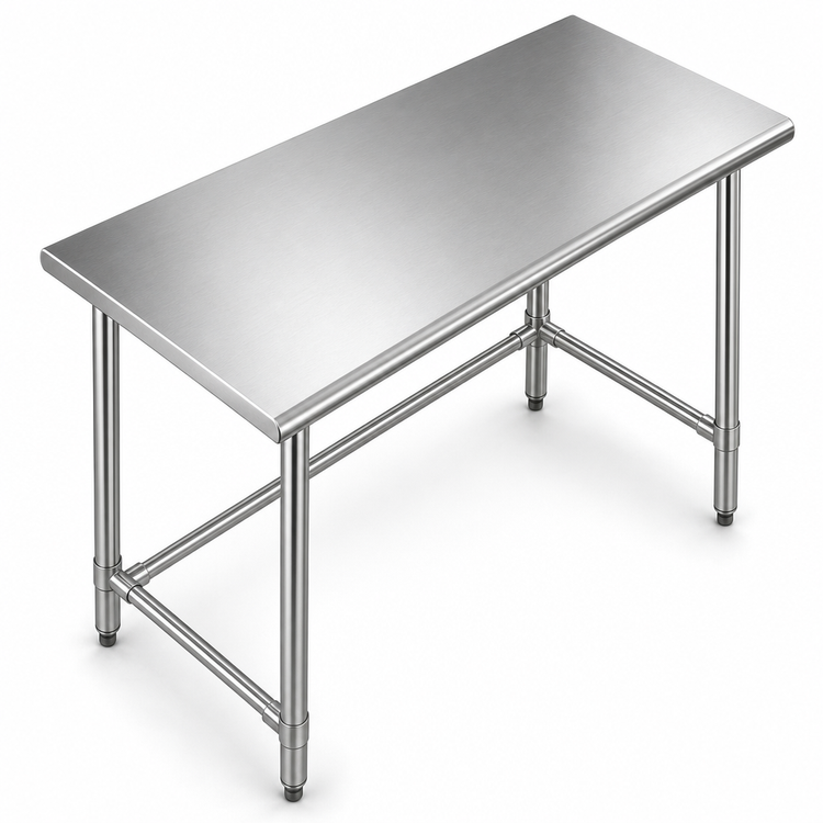 Product image #3 for Sapphire 60 Inch x 36 Inch 400-Series Stainless Steel Work Table with Galvanized Legs